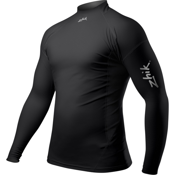 2026 Zhik Mens Eco UPF50+ Spandex Long Sleeve Rash Guard DTP-0063 - Black